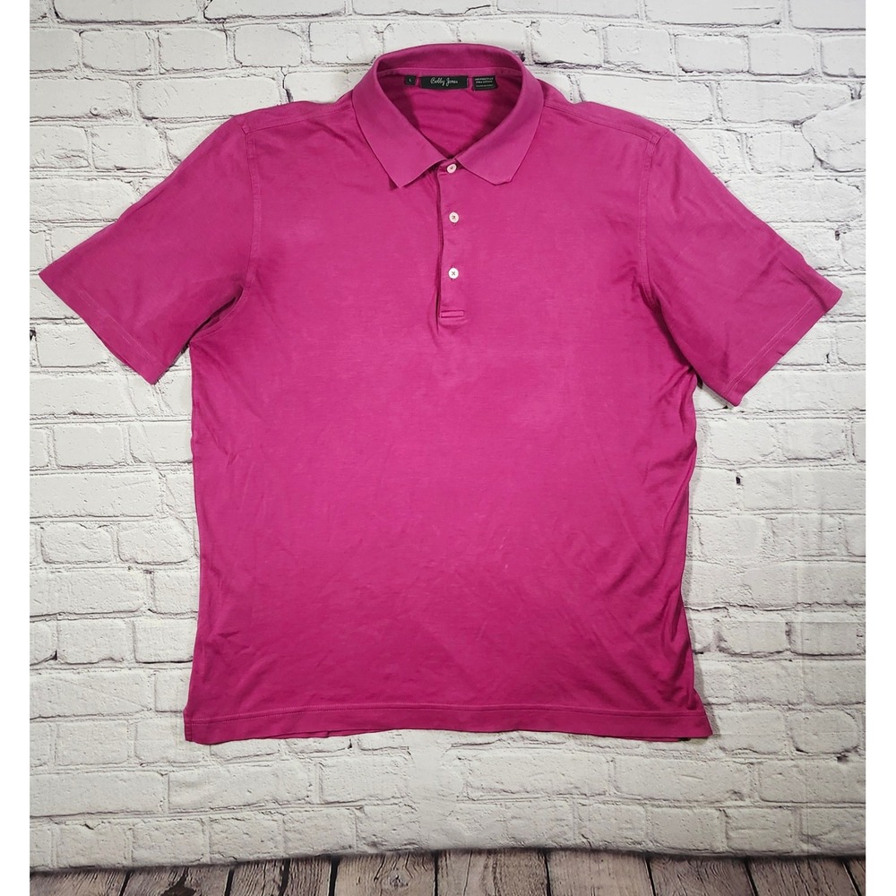 Bobby Jones Mens Pima Cotton Polo Shirt Magenta Pink Short Sleeve Large